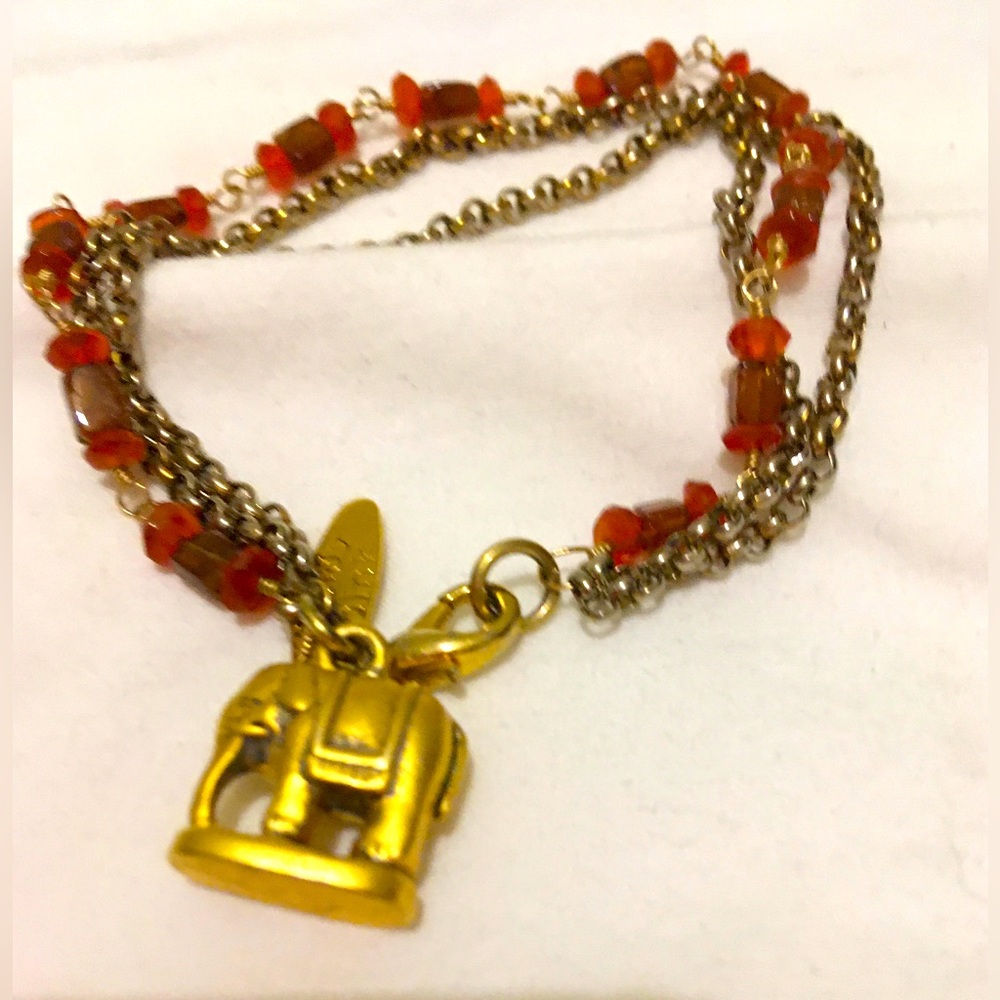 WENDY MINK ELEPHANT GOLD VERMEIL and STONE BRACELET! 100% AUTHENTIC!